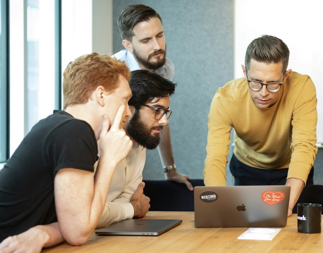 team reviewing business analytics