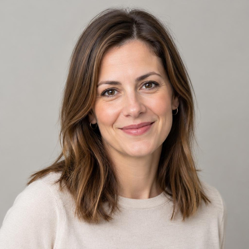 Portrait of a woman with long hair smiling