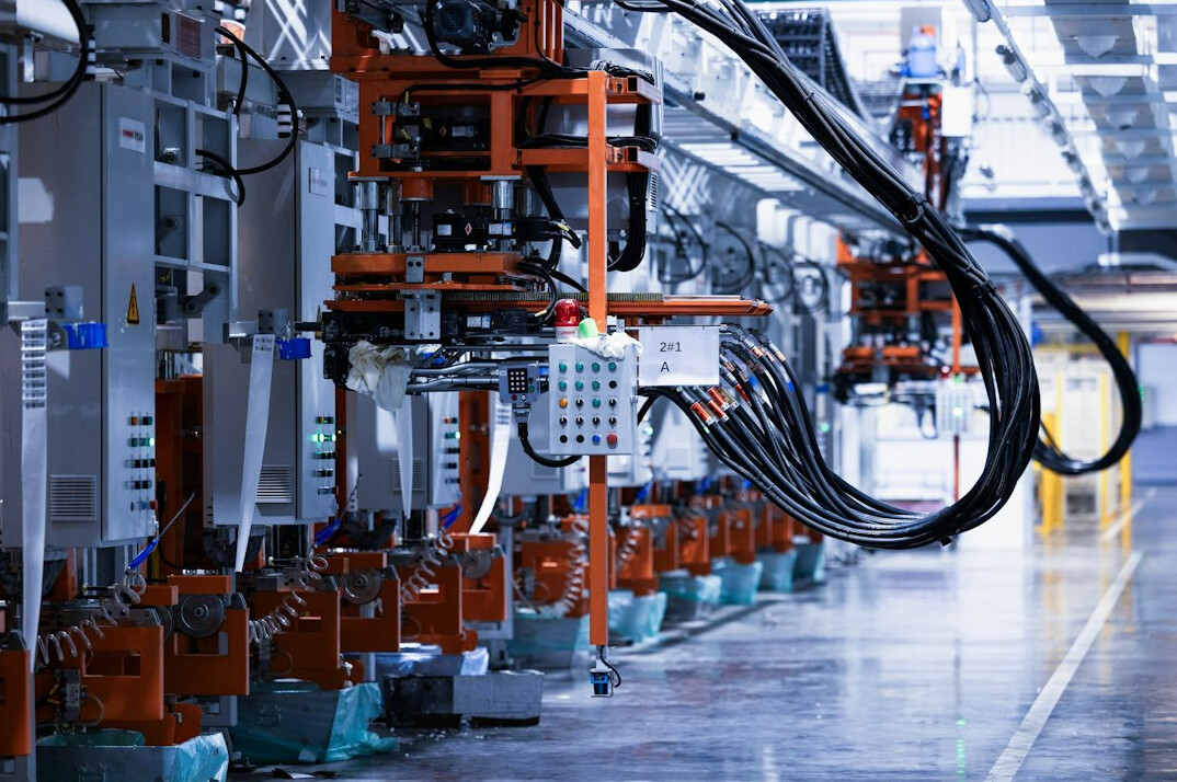 industrial machinery with sensors